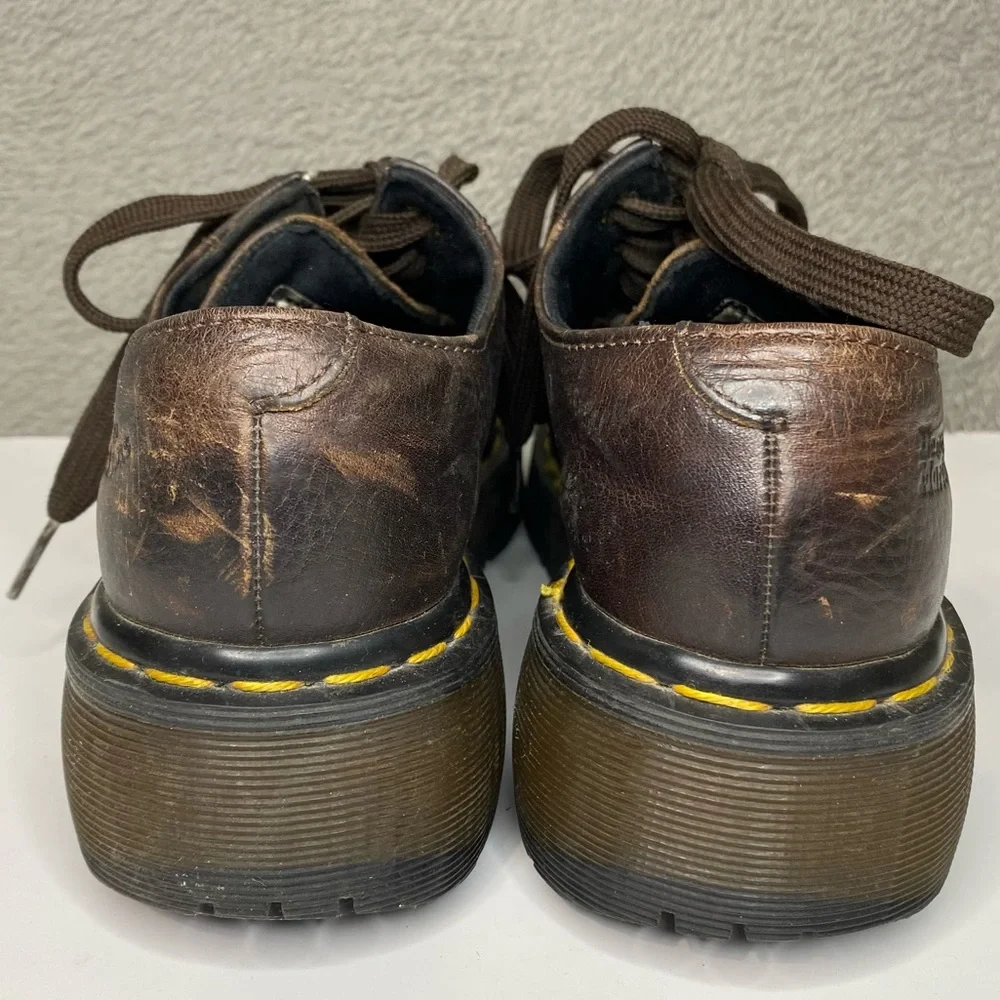 VTG Dr. Martens 8651 AirWair Brown Chunky Platform Lace-up Oxford Loafers Size 5